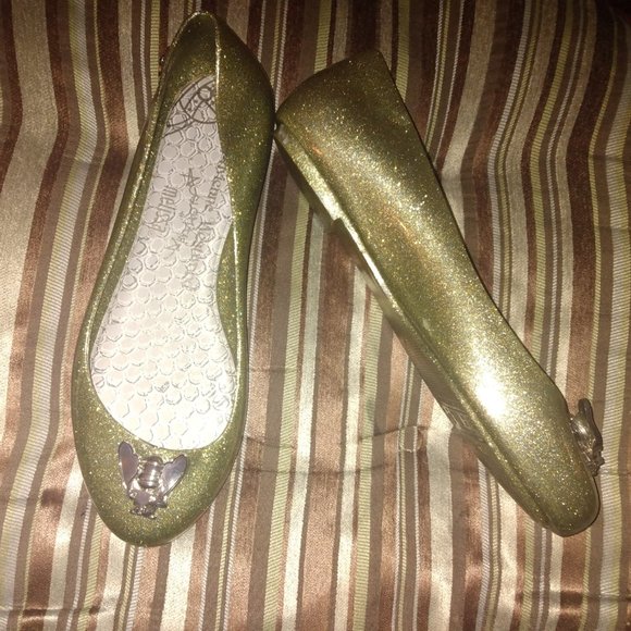 ❤️VIVIENNE WESTWOOD MELISSA Anglomania 3D Bee Light Green Ballet Flats Shoes 7.5 - Picture 1 of 9